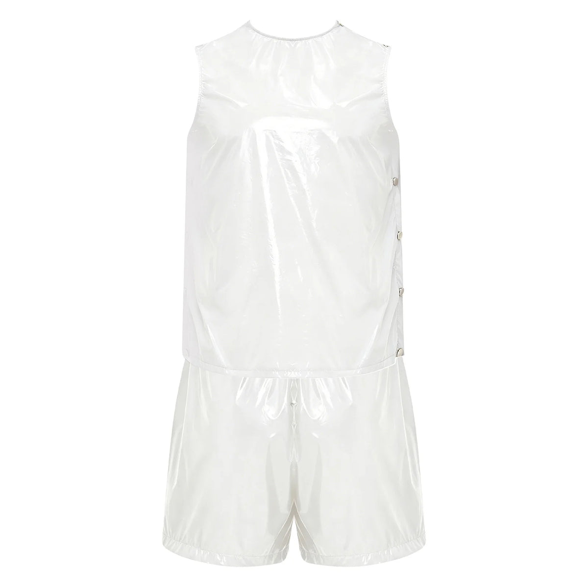 Mens Special Needs Waterproof Sweat Tracksuit Tank Tops And Sides Buttons Boxer Shorts Two Pieces Outfit Adaptive Clothing