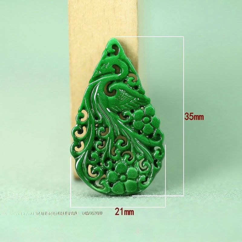 2pcs DIY Natural Dry Green Emerald Hollow Out Lucky Accessories Pendant Earrings Jewelry Luxury Best Selling Gifts for Women Men