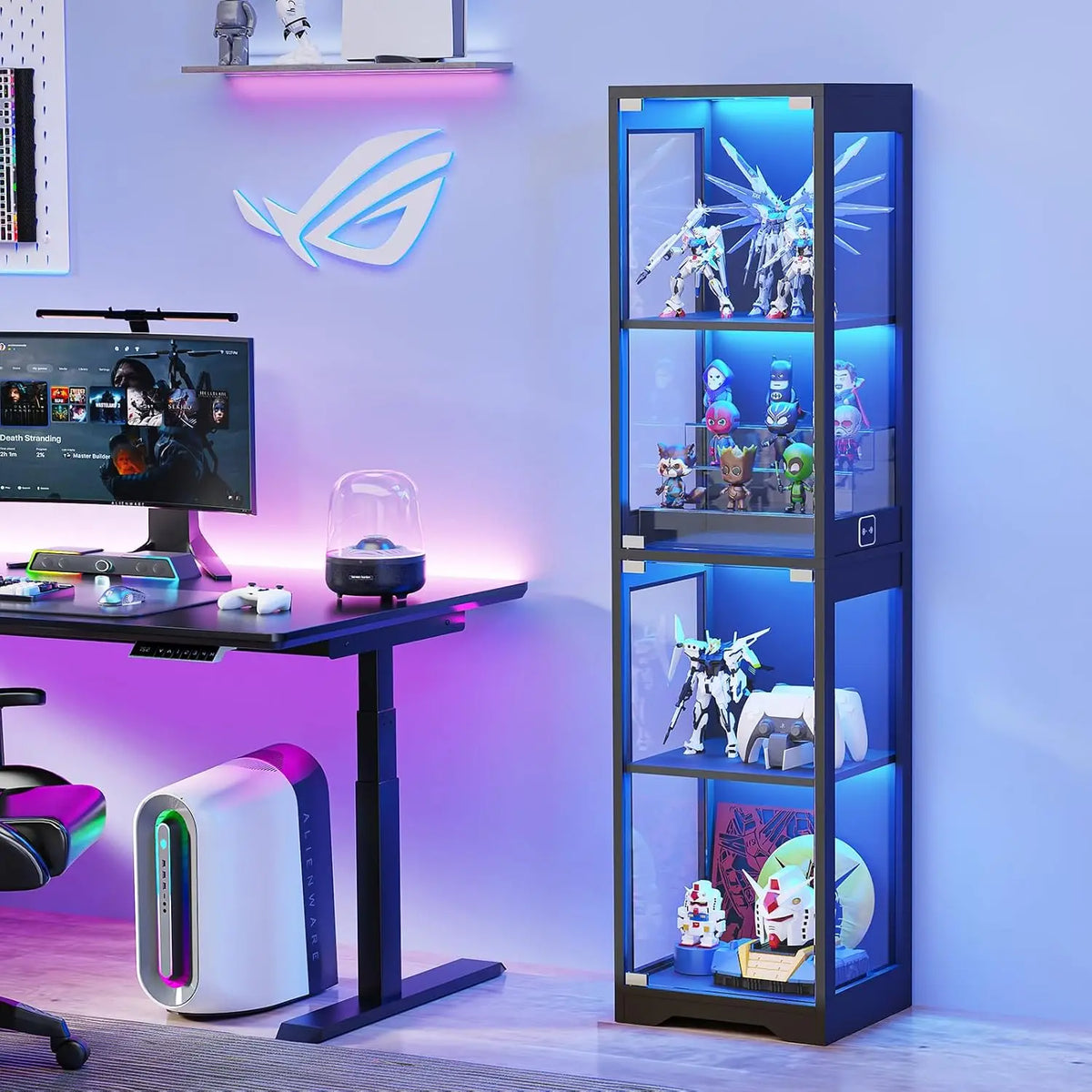 LED Glass Display Cabinet with Motion Sensor – 4 Tier