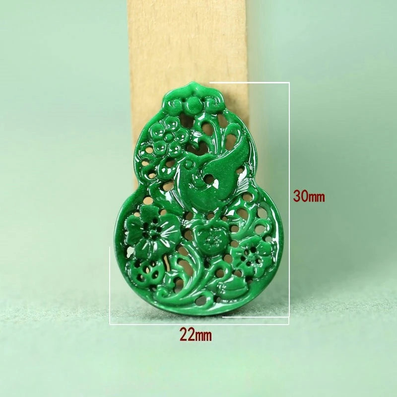 2pcs DIY Natural Dry Green Emerald Hollow Out Lucky Accessories Pendant Earrings Jewelry Luxury Best Selling Gifts for Women Men