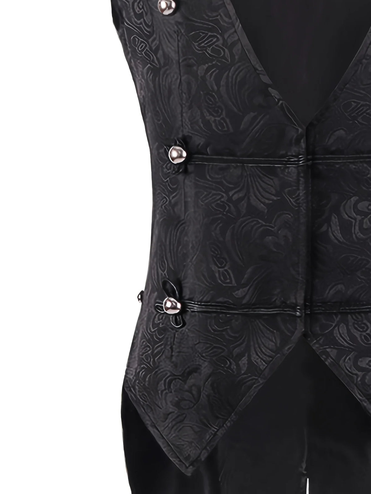 2026 New European Medieval Men's Gothic Vest, Halloween Stage Costume, Button Lapel, Slim Fit, Mid-Length Black Waistcoat