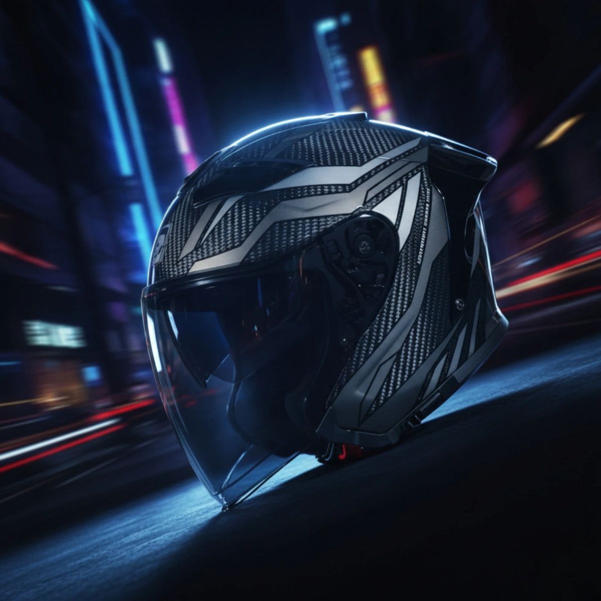 Helmet with Dual Visor Aerodynamic Carbon Fiber Helmet Ventilated Blocking for Motorcyclists, Motorcycle Riding