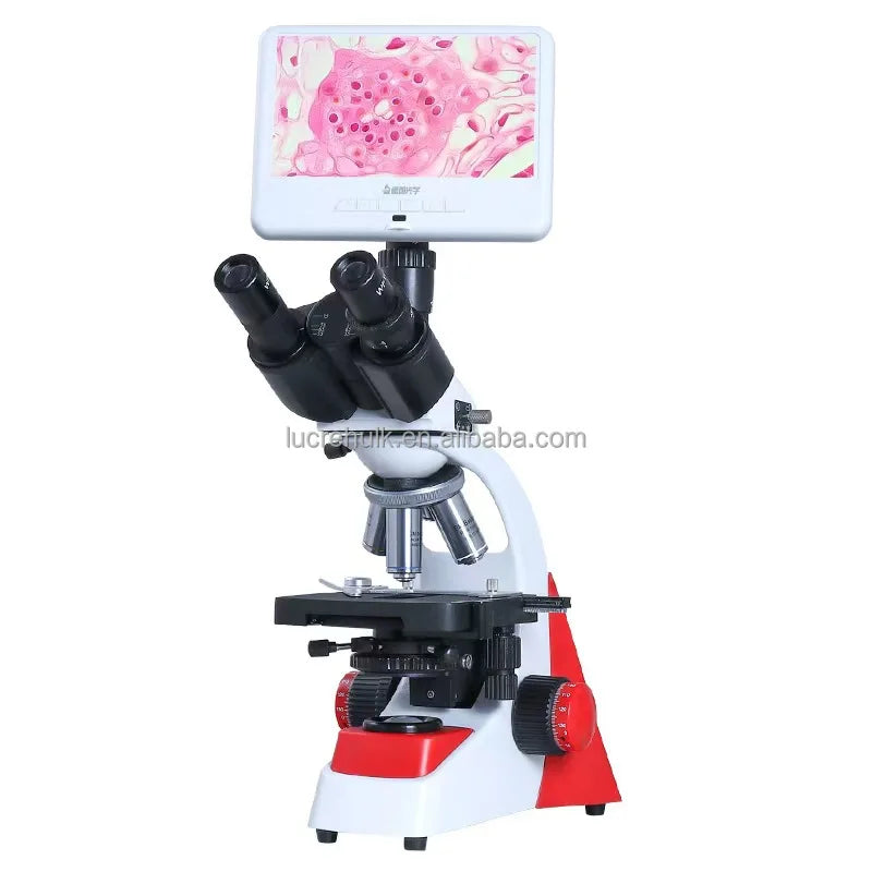 Professional Grade Binocular Microscope HD 195 Objective Medical Laboratory 10.5 Inch 4k Display Connected to Computer HDMI