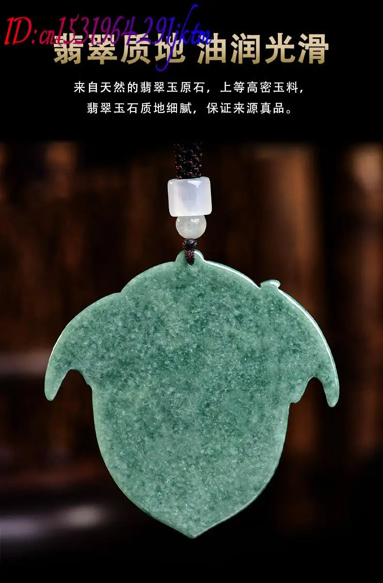 Carved Jadeite Dragon Pendant Necklace