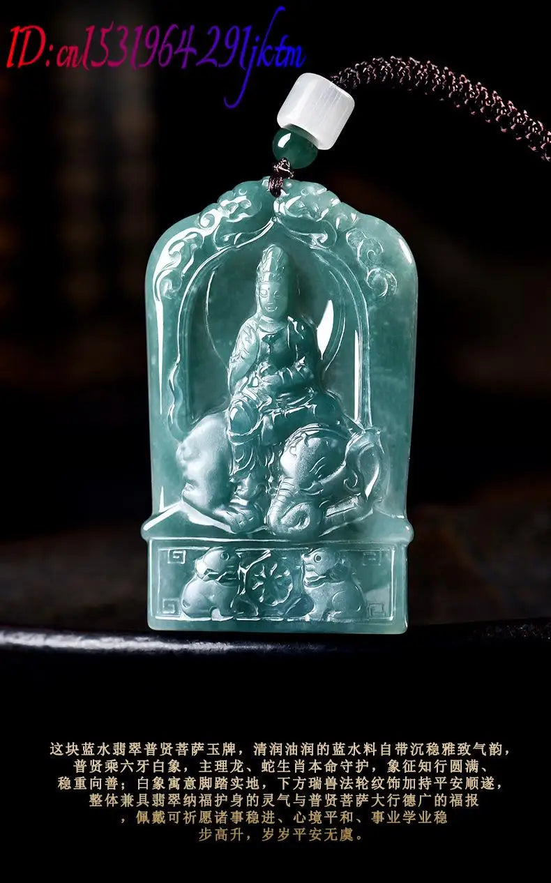 Natural Burmese Jadeite Guanyin Pendant Necklace Charm Jewelry Designer Vintage Luxury Gemstone Real Jade Gifts for Women