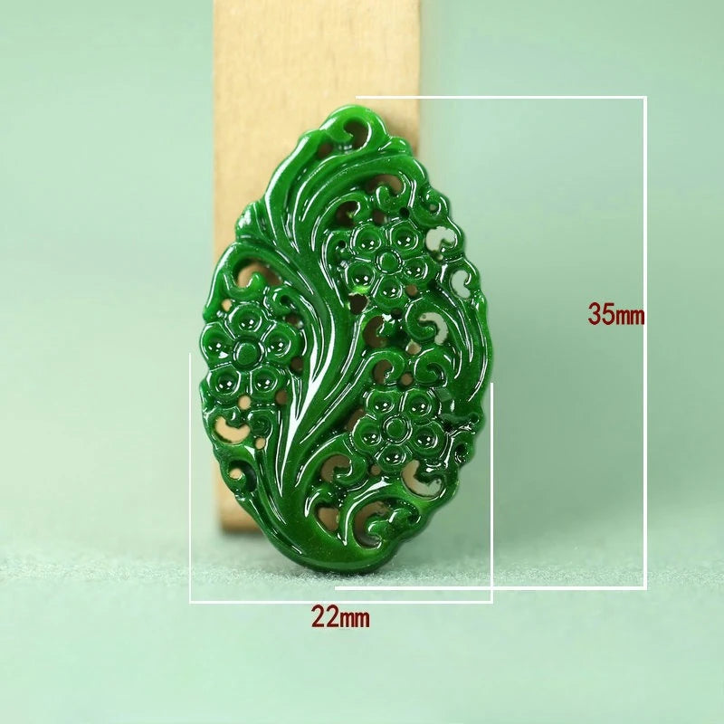 2pcs DIY Natural Dry Green Emerald Hollow Out Lucky Accessories Pendant Earrings Jewelry Luxury Best Selling Gifts for Women Men