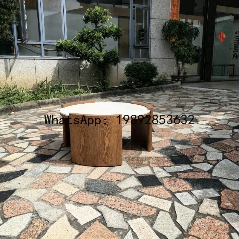 H5.20 solid wood coffee table - small apartment modular coffee table - modern rock slab coffee table
