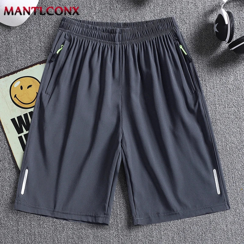Summer Men's Shorts Cool Sportswear Running Sport Shorts Casual Bottoms Gym Fitness Training Jogging Short Pants Men Black Gray