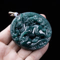 Burmese Jadeite Dragon Pendant Gemstone Real Jade Gifts for Women Necklace Charm Vintage Fashion Accessories Luxury