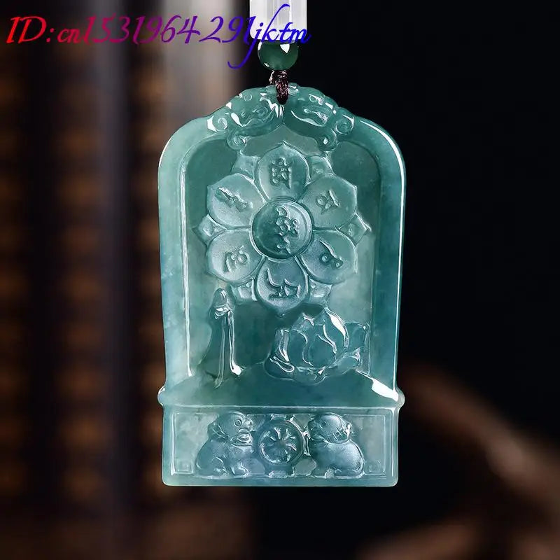 Natural Burmese Jadeite Guanyin Pendant Necklace Charm Jewelry Designer Vintage Luxury Gemstone Real Jade Gifts for Women
