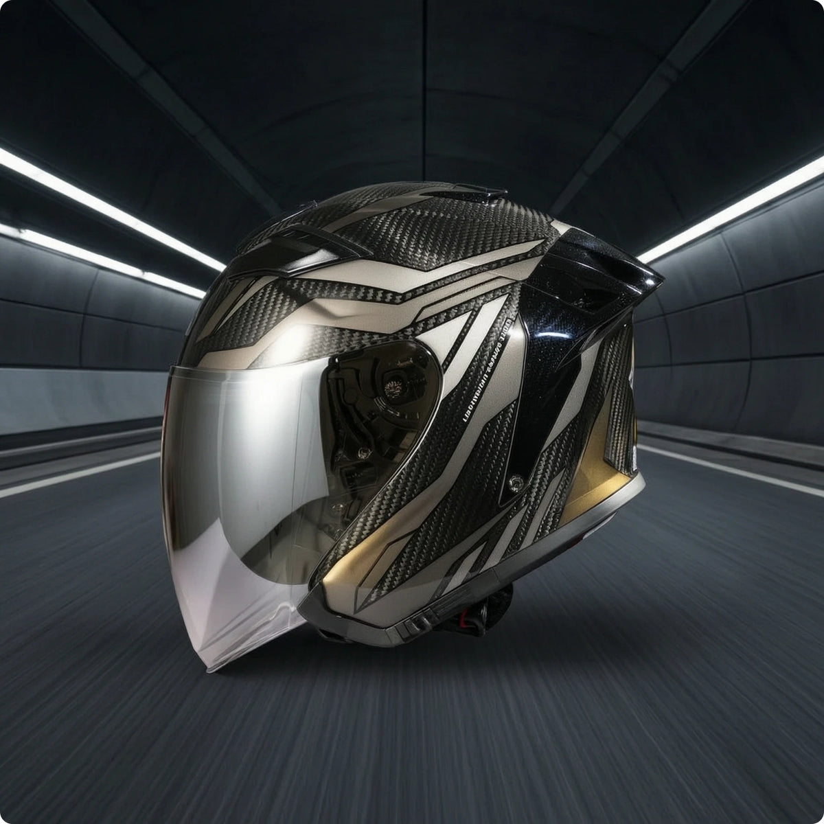 Helmet with Dual Visor Aerodynamic Carbon Fiber Helmet Ventilated Blocking for Motorcyclists, Motorcycle Riding