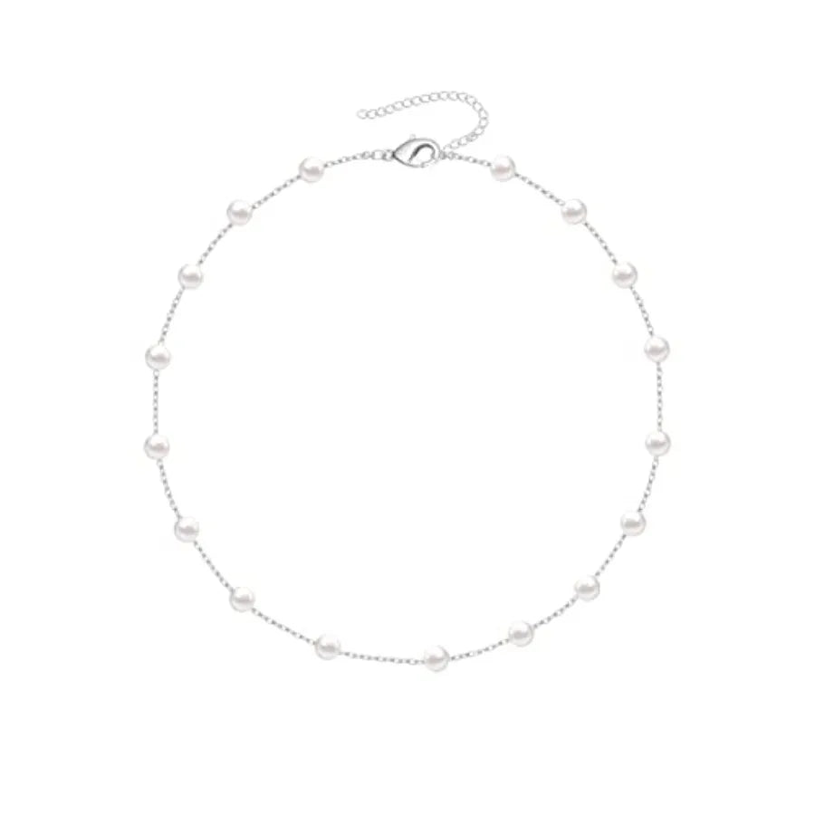 Dainty Pearl Choker Necklace – Adjustable