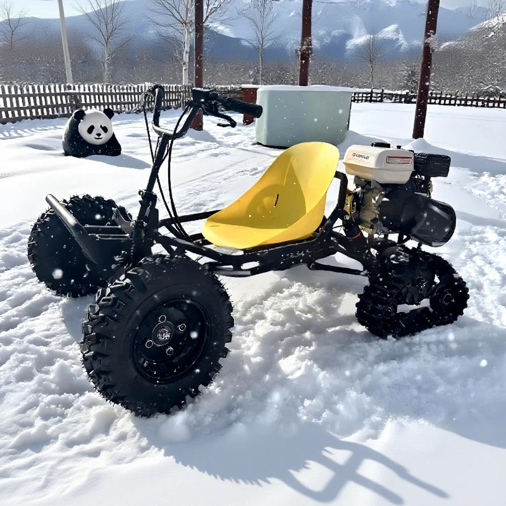 Ice and Snow Version Tracked Ski Sled Steel Tube Frame Go-Kart Scenic Area Off-Road Entertainment Venue Snowmobile
