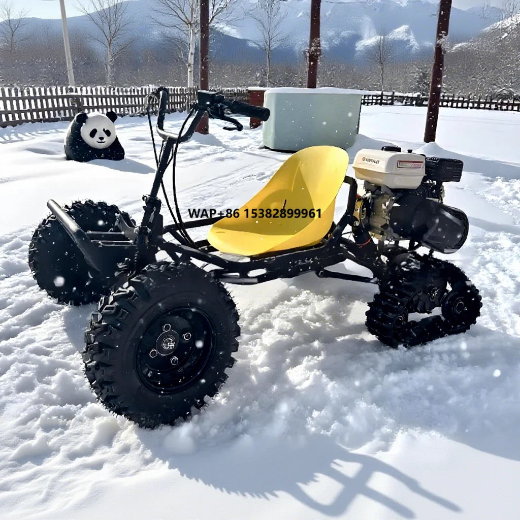 Ice and Snow Version Tracked Ski Sled Steel Tube Frame Go-Kart Scenic Area Off-Road Entertainment Venue Snowmobile
