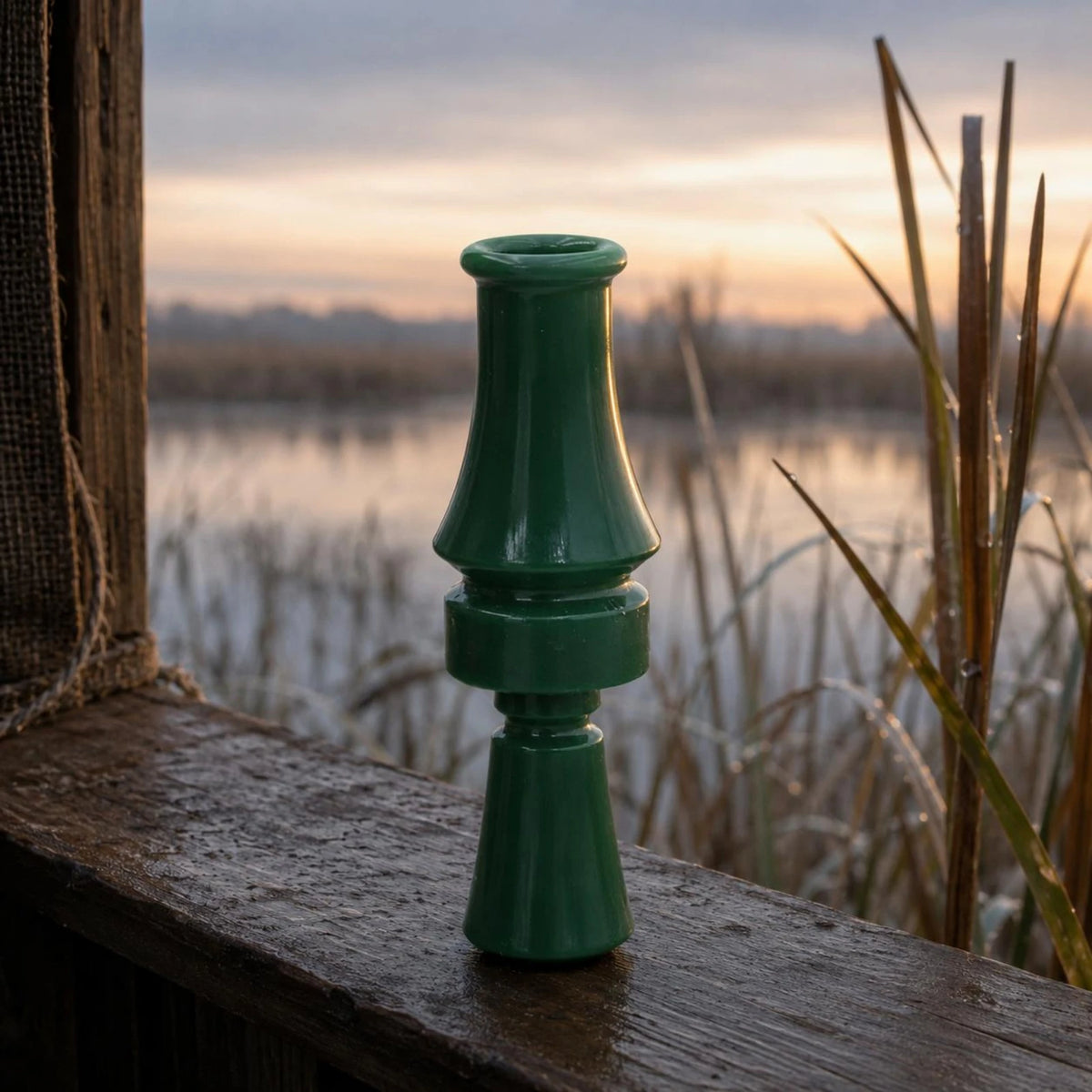 Duck Call Whistle Flared Mouthpiece Mallard Call Whistle Hunting Gear Tapered Body Green for Hunters