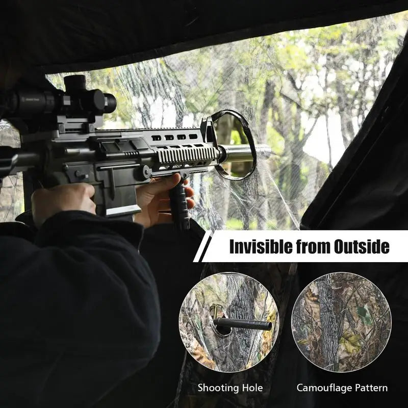 3 Person Portable Pop-Up Ground Hunting Blind with Tie-downs