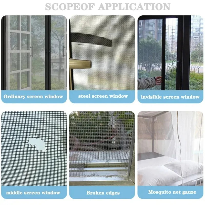 Anti-mosquito Mesh Window Net Screen Repair Tape Repair Broken Hole Window Waterproof Patch Net Self-adhesive Mesh Tape Tool