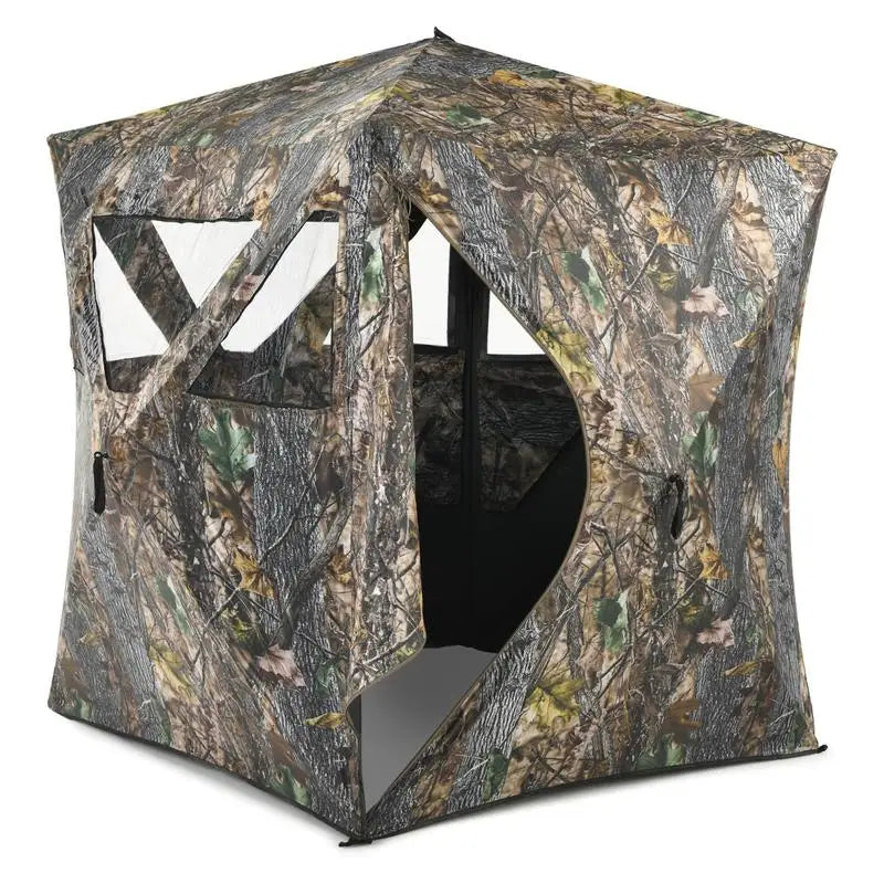 3 Person Portable Pop-Up Ground Hunting Blind with Tie-downs