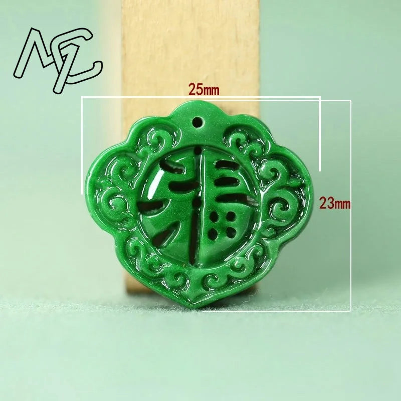 2pcs DIY Natural Dry Green Emerald Hollow Out Lucky Accessories Pendant Earrings Jewelry Luxury Best Selling Gifts for Women Men