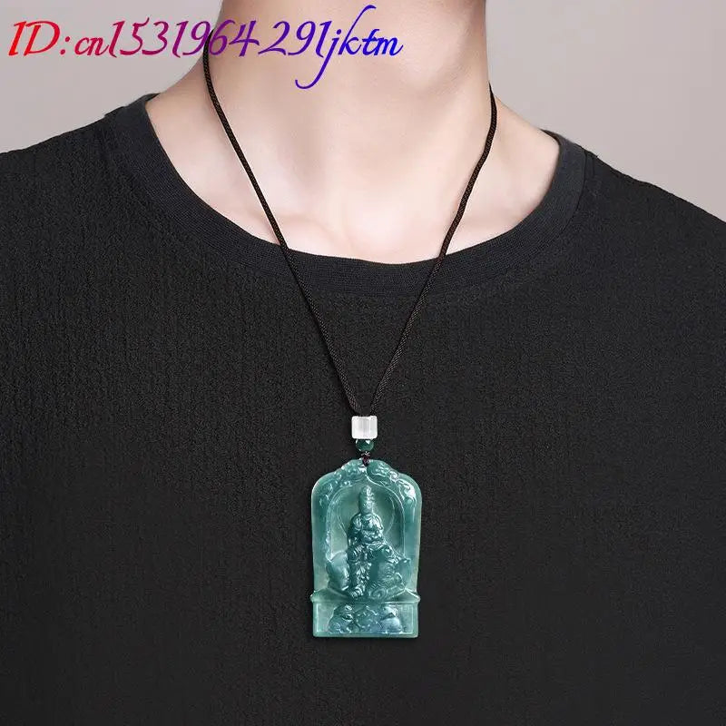 Natural Burmese Jadeite Guanyin Pendant Necklace Charm Jewelry Designer Vintage Luxury Gemstone Real Jade Gifts for Women