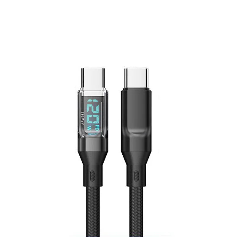 OOZCC LCD Watt Display Cable, Max 120W Super Fast Charging USB Type C Cable Data Transfer, USB A to Lightning for IPhone14 Pro