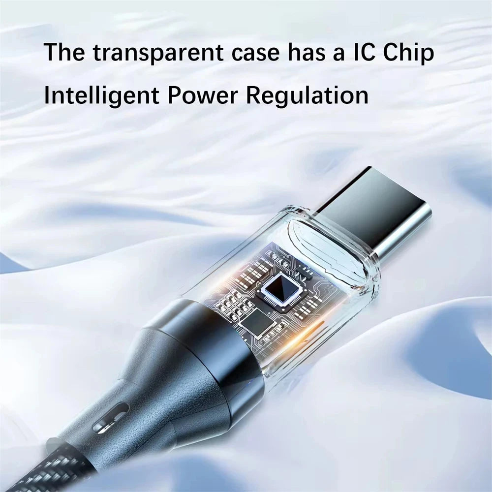NNBILI 120W A-C and C-C Phone Super Fast Charging Cable with LED display screen, not compatible Xiaomi iPhone、 Samsung