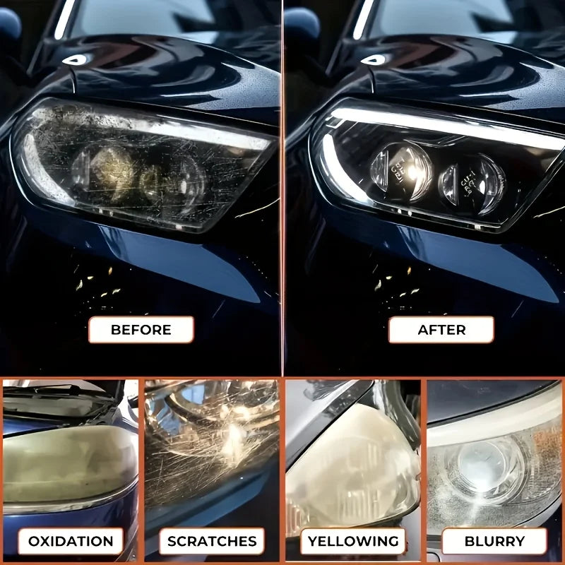 Car Headlight Restoration Kit – Scratch & Oxidation Remover