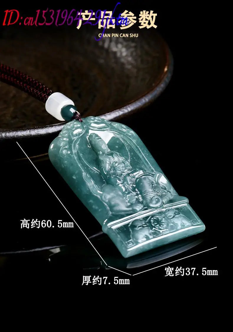 Natural Burmese Jadeite Guanyin Pendant Necklace Charm Jewelry Designer Vintage Luxury Gemstone Real Jade Gifts for Women