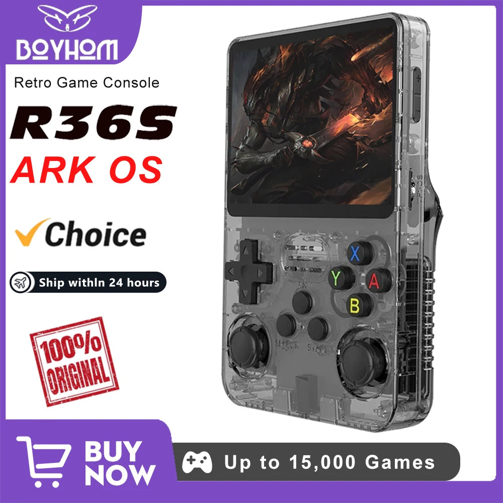 BOYHOM 256G 128G R36S Retro Handheld Game Console Linux System 3.5 Inch IPS Portable Pocket Player 64GB Video Gaming Kids Gifts