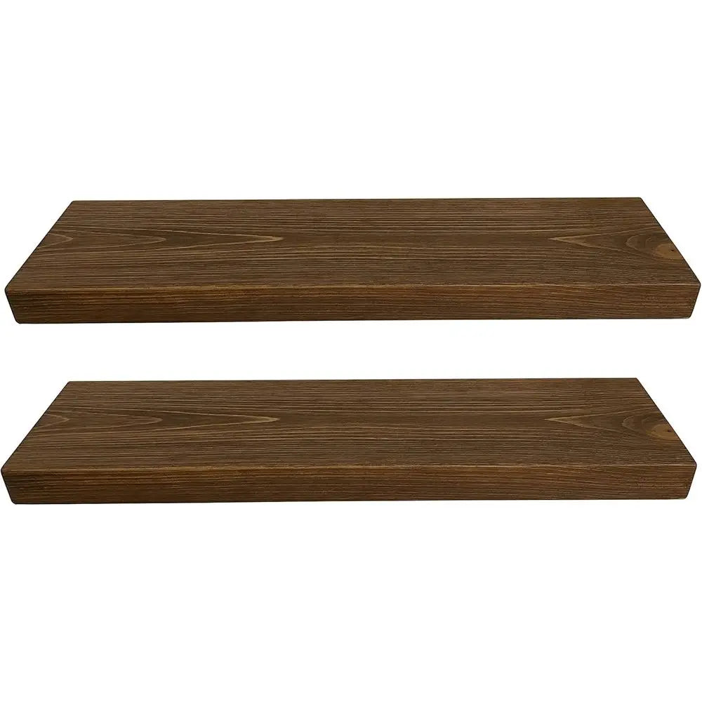 Inch Wooden loating Shelves or Wall - 30x6x2 in - Made o Natural Wood - Heavy Duty Rustic Wall Shelves - Perect or