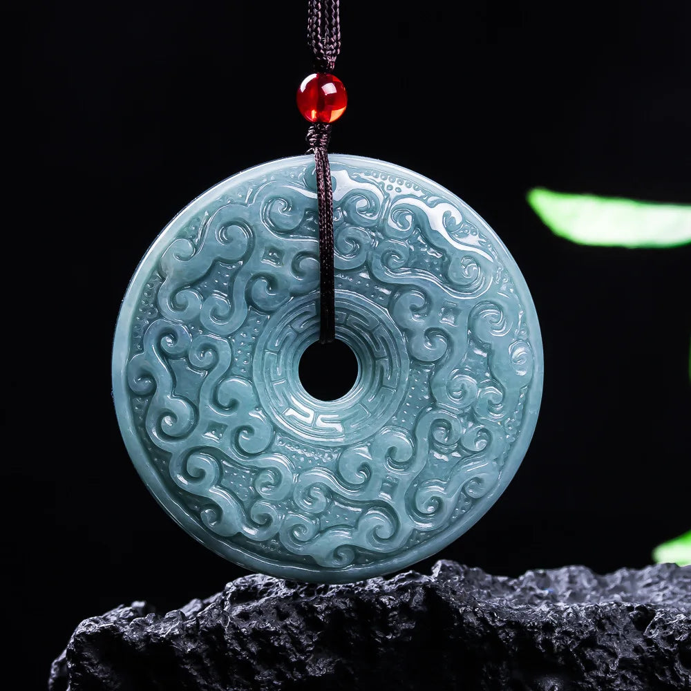 Natural Burmese Jadeite Flower Pendant Necklace Vintage Designer Jewelry Luxury Accessories Real Jade Gifts for Women