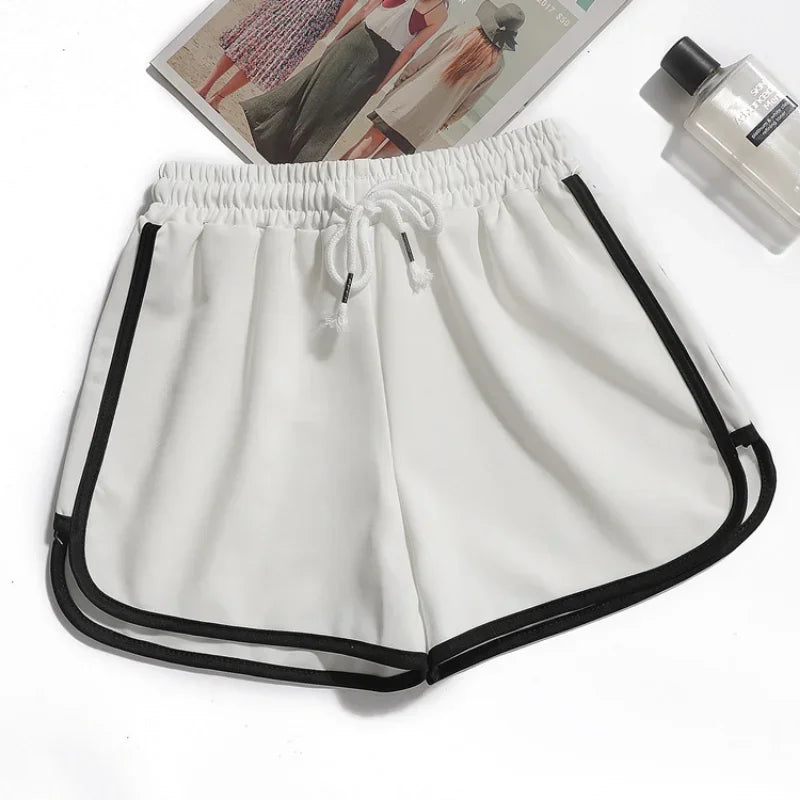 Women Striped Casual Shorts Korean Harajuku Loose All Match Sports Shorts Summer Fashion Simple Yoga Thin Mini Shorts Female