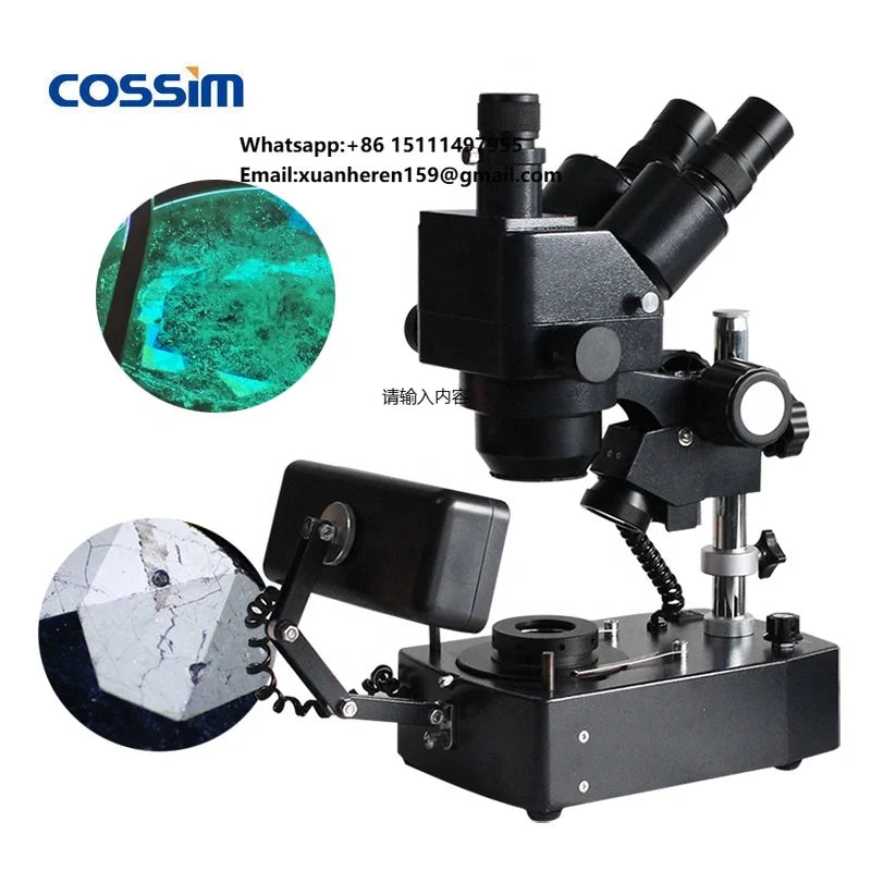 VGM400 10X~160X Gem Binocular Trinocular Jewelry Microscope Jewelry & Gemology Microscopes with 3 Lights Jewelry Identification