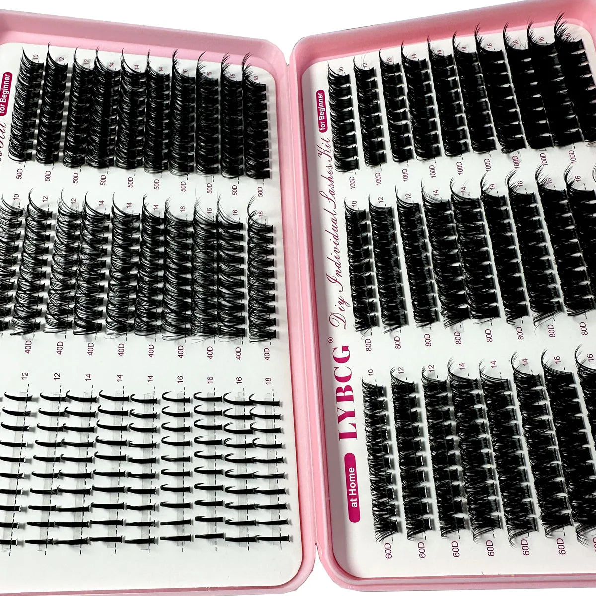 Spikes Lash Individuals Volume Eyelash Clusters D-Curly Lash Clusters Kit 10-20MM DIY Eyelash Extensions,6 Styles Lash Clusters