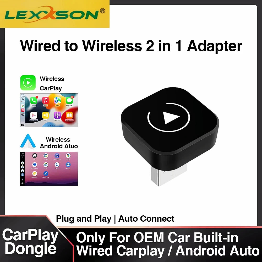 2-in-1 Wireless CarPlay & Android Auto Adapter