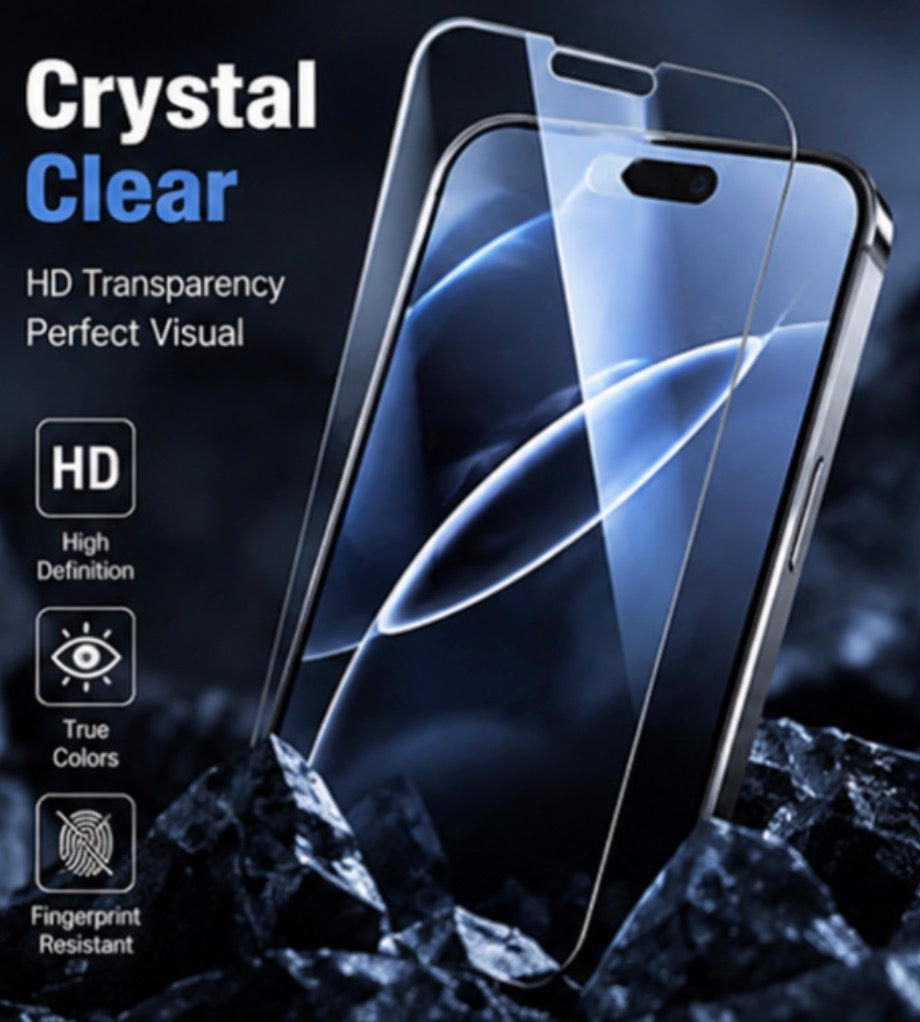 3pcs HD Tempered Glass Screen Protectors for iPhone 17 16 Pro Max 15 14 11 12 13 Mini Scratch-Proof Dust-Free Installation