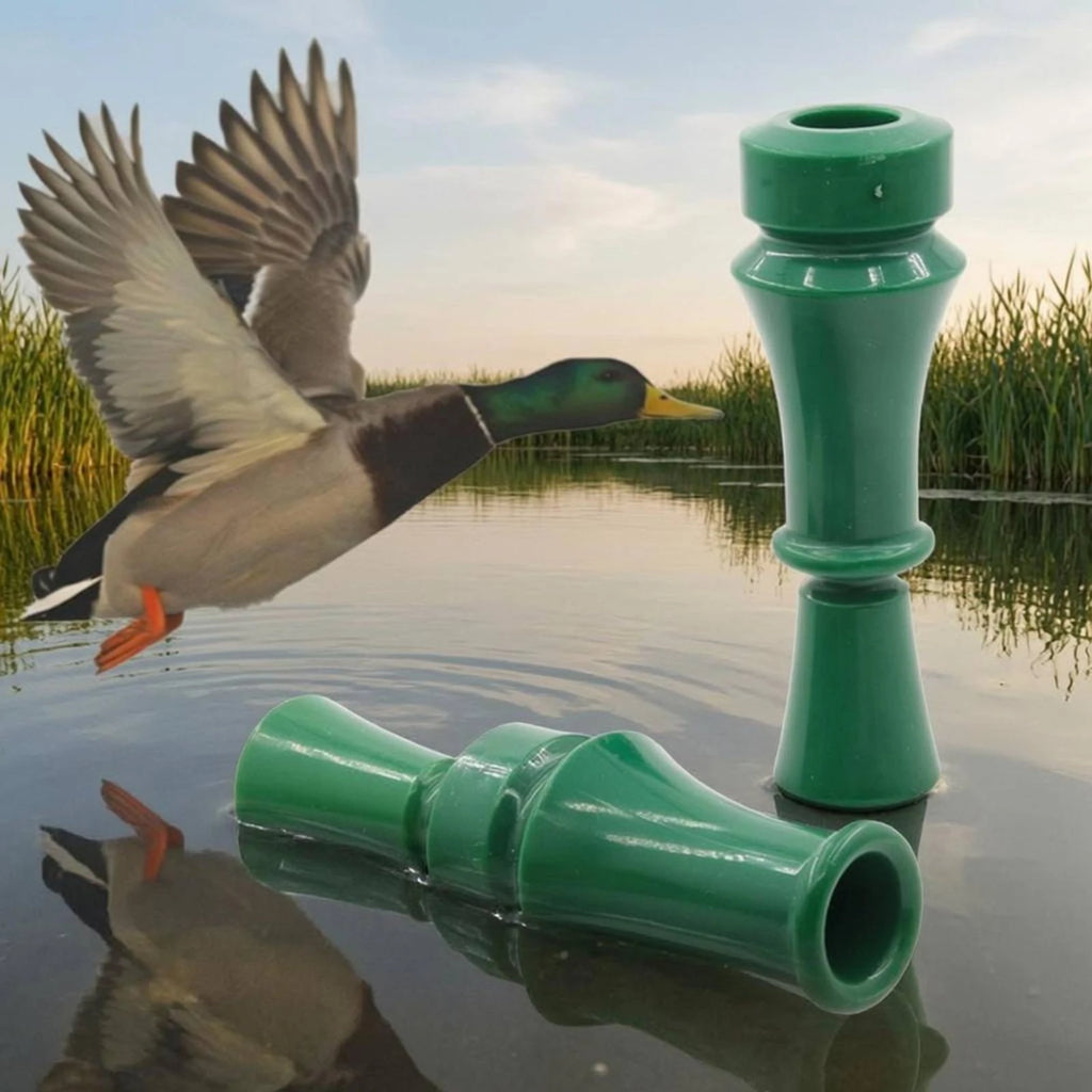 Duck Call Whistle Flared Mouthpiece Mallard Call Whistle Hunting Gear Tapered Body Green for Hunters