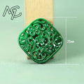 2pcs DIY Natural Dry Green Emerald Hollow Out Lucky Accessories Pendant Earrings Jewelry Luxury Best Selling Gifts for Women Men
