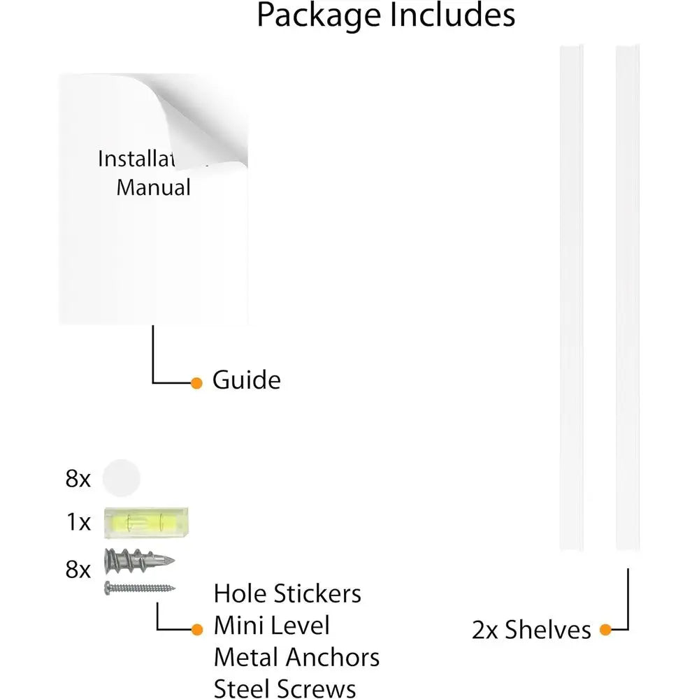 White 84" Picture Ledge Shel or Living Room Decor, loating Shelves or Bedroom, Hallway Wall, Long Shel, Set of 2