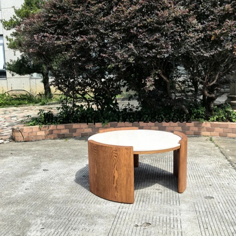 H5.20 solid wood coffee table - small apartment modular coffee table - modern rock slab coffee table