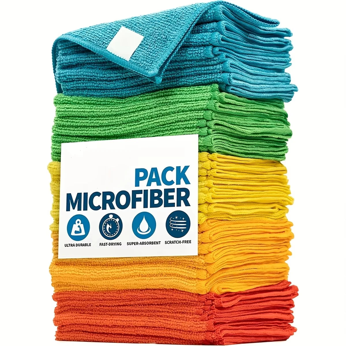 10/5/3pcs Microfiber Cleaning Cloth, Dishwashing Cloth Household Rag Kitchen Bathroom Cleaning Towel Durable Absorbent Towel