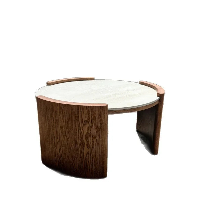 H5.20 solid wood coffee table - small apartment modular coffee table - modern rock slab coffee table