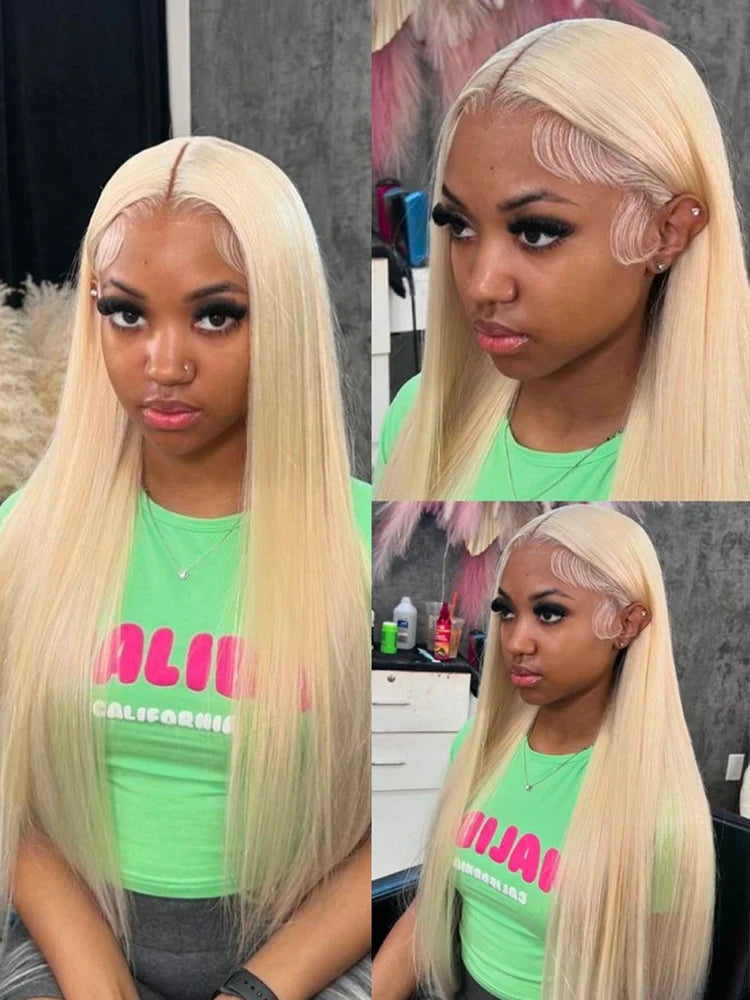 613 Human Hair Wig Vietnamese Raw Straight Hd Lace Frontal Wigs 13x4 13x6 360 Blonde Lace Front Human Hair Wig 180% 210% Density