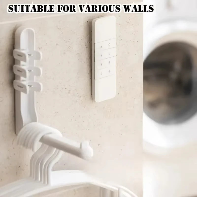 3/6pcs No Drill Magnetic Remote Holder - Wall Mount for TV/AC/DVD Remotes, White Space-Saving Design