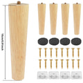 4 Pcs Furniture Legs Wooden Solid Furniture Feet Oblique/Straight Table Feet Non-slip Chair Feet Replacement Feet Sloping