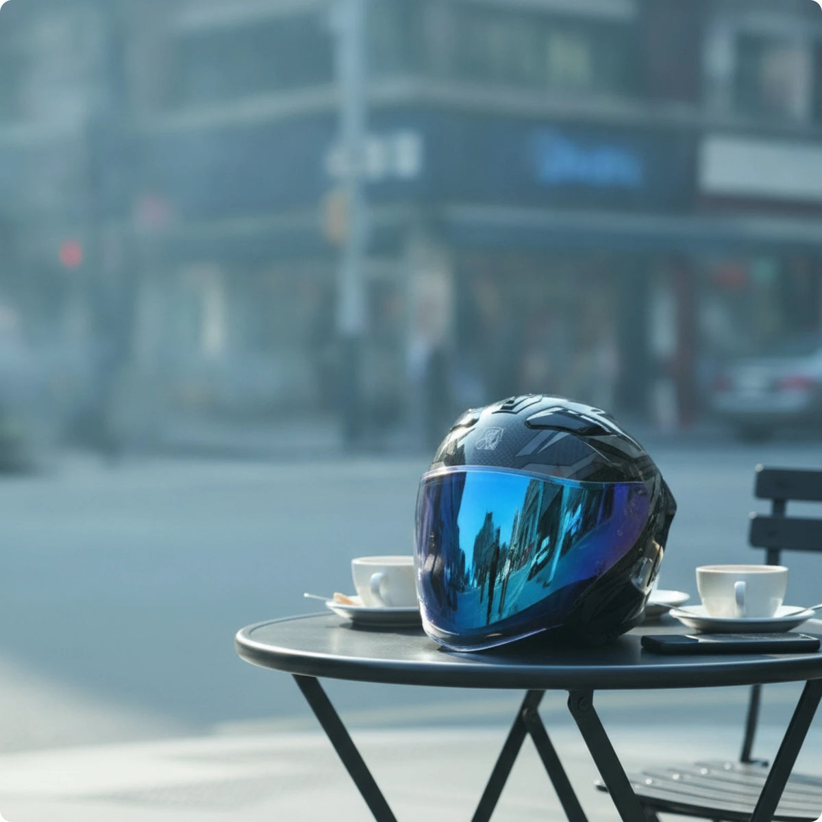 Helmet with Dual Visor Aerodynamic Carbon Fiber Helmet Ventilated Blocking for Motorcyclists, Motorcycle Riding